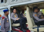 Gunakan Heli Bell 429/P-3202, Kapolda Sulut Lakukan Pantauan Lalin Kota Manado dan Kabupaten Minsel
