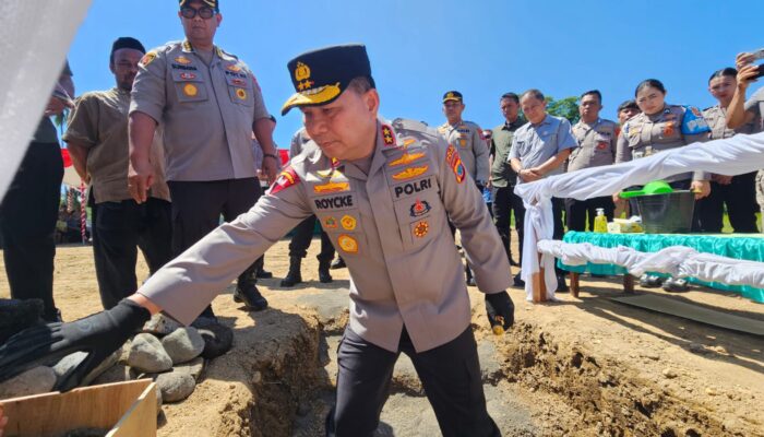 Tingkatkan Pelayanan ke Masyarakat, Kapolda Sulut Pimpin Groundbreaking Satpas Polres Minahasa Selatan