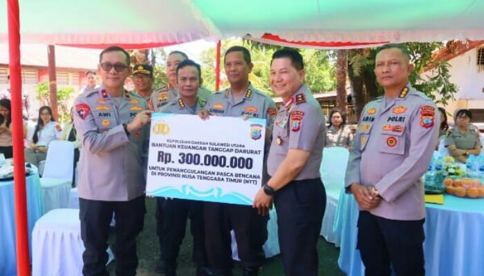 Polda Sulut Salurkan Bantuan Rp300 Juta untuk Korban Bencana di NTT